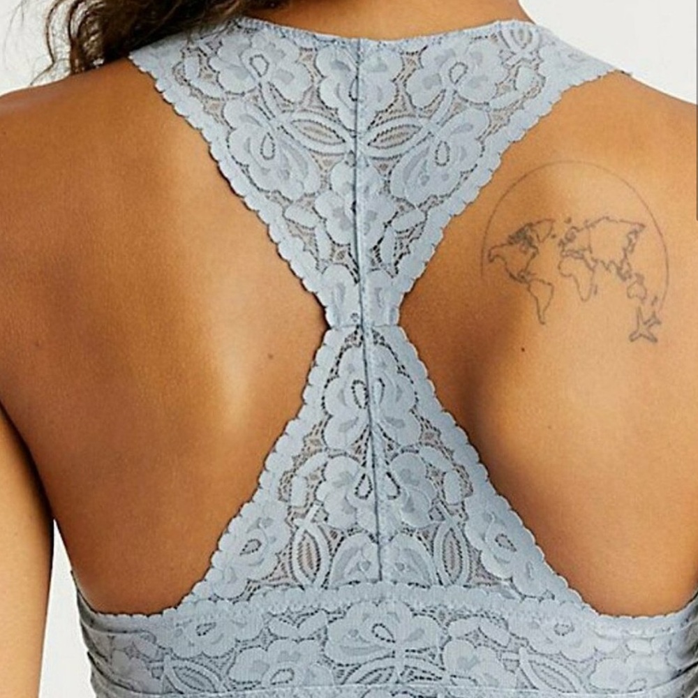 Free People Galloon Racerback Bralette Fall Frost - Picture 2 of 4